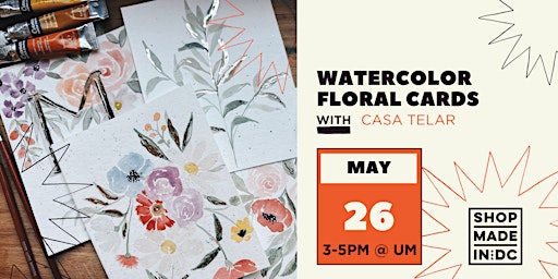 Imagem principal do evento Watercolor Floral Cards w/Casa Telar