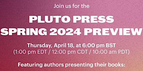 Pluto Press Spring/Summer 2024 Lead Title Preview