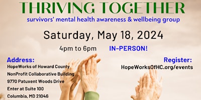 Thriving Together: Survivors' Mental Health Awareness & Well-Being Group primary image