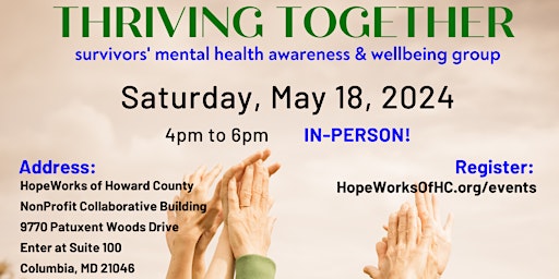 Image principale de Thriving Together: Survivors' Mental Health Awareness & Well-Being Group