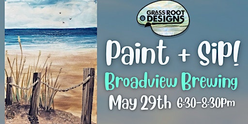 Primaire afbeelding van Beach Canvas Paint + Sip | Broadview Brewing