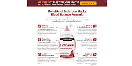 Best Benefits Of Nutrition Hacks Blood Balance Formula {Official Website}