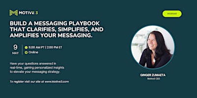 Primaire afbeelding van Build a Messaging Playbook that clarifies, simplifies, and amplifies your messaging
