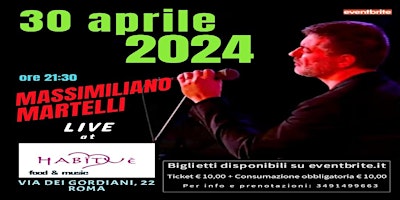 Imagen principal de Massimiliano Martelli Live at Habitué 30/04/2024