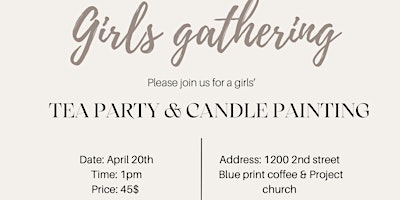 Imagen principal de Girls’ tea party & candle painting