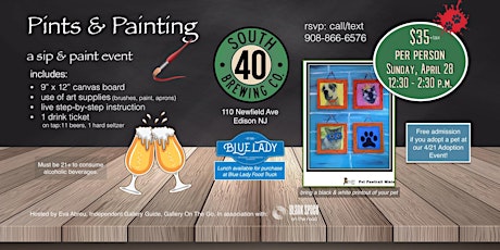Pints & Painting at South 40 Brewing Co. Edison NJ 4/28/24