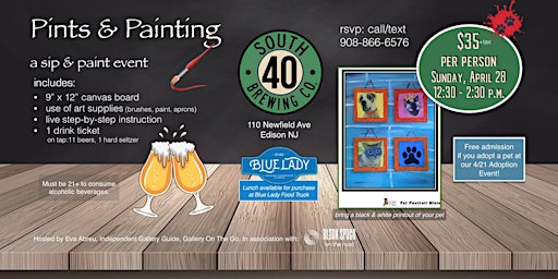 Primaire afbeelding van Pints & Painting at South 40 Brewing Co. Edison NJ 4/28/24