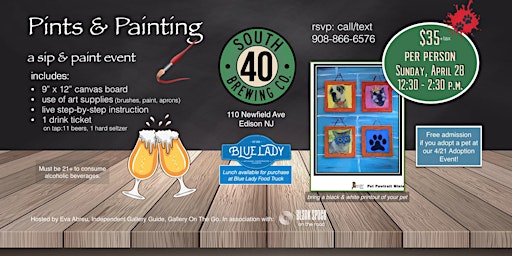 Image principale de Pints & Painting at South 40 Brewing Co. Edison NJ 4/28/24