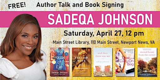 Sadeqa Johnson Author Talk and Book Signing primary image