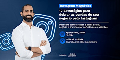 Primaire afbeelding van Palestra 12 Estratégias para dobrar as vendas do seu negócio pelo Instagram