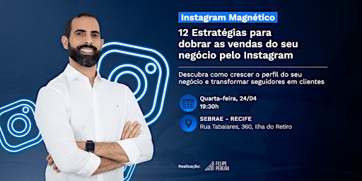 Imagem principal do evento Palestra 12 Estratégias para dobrar as vendas do seu negócio pelo Instagram