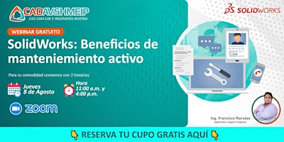 Imagem principal do evento Beneficios de mantenimiento activo SolidWorks