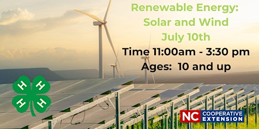Imagem principal do evento Renewable Energy : Solar and Wind Energy