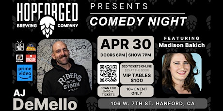 Hop Forged presents Comedian AJ Demello