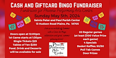 Cash And Giftcard Bingo Fundraiser primary image