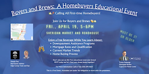 Primaire afbeelding van Buyers and Brews: A Home Buyers Educational Event