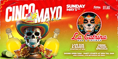 Imagem principal do evento Cinco de Mayo Celebration & Party  @ La Catrina Bar & lounge  | 5PM - 2AM