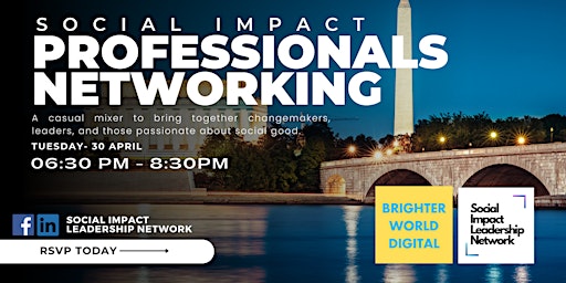 Image principale de Social Impact Professionals Networking Event