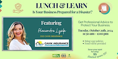 Image principale de Lunch and Learn About Insurance!