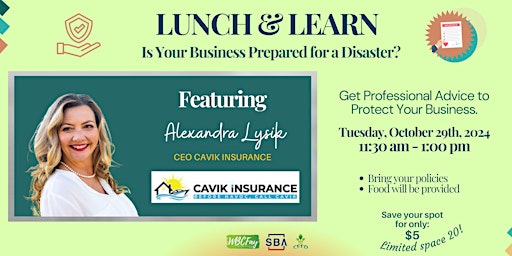 Imagem principal do evento Lunch and Learn About Insurance!