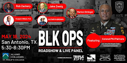 Primaire afbeelding van BLK OPS San Antonio, Tx Roadshow & Panel