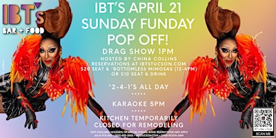 Primaire afbeelding van IBT’s Sunday Funday • Pop Off! Hosted by China Collins