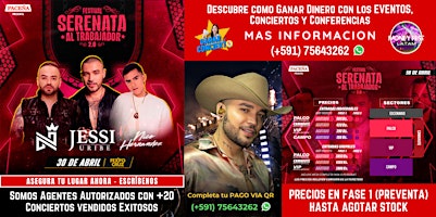 Hauptbild für Jessi Uribe y Nacho en Santa Cruz, Bolivia - Festival Serenata al Trabajador 2.0