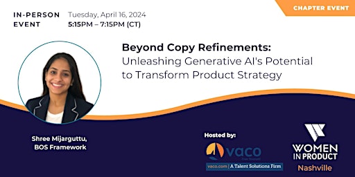 Imagem principal do evento WIP Nashville | Generative AI: Beyond Copy Refinements + Roundtable