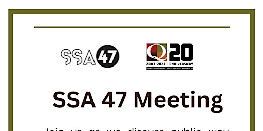 Hauptbild für Special Service Area (SSA) 47 Meeting