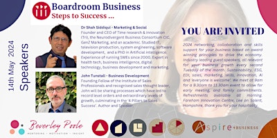 Primaire afbeelding van Boardroom Business,  Specialist Speakers, Skills Workshops, Networking.