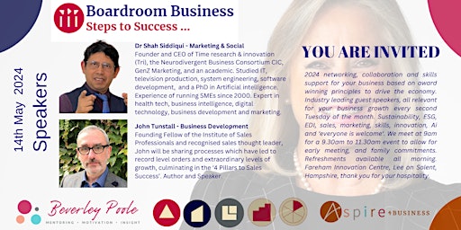 Boardroom Business,  Specialist Speakers, Skills Workshops, Networking.  primärbild