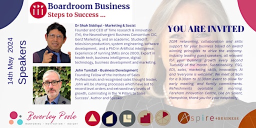 Image principale de Boardroom Business,  Specialist Speakers, Skills Workshops, Networking.