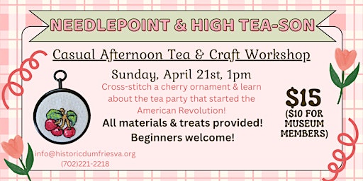 Needlepoint & High Tea-son: Afternoon Tea & Craft Workshop primary image