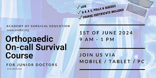 Immagine principale di Orthopaedic On-call Survival Course for Junior Doctors 2024 