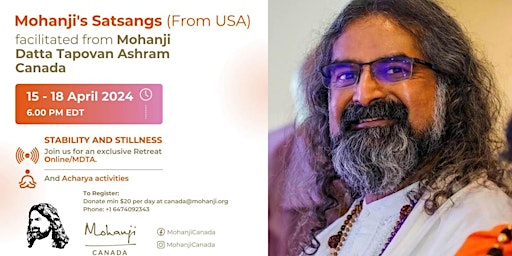 Imagem principal do evento Mohanji Live From 'Stability & Stillness' Retreat