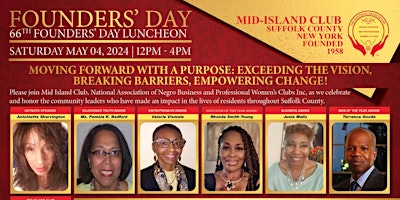 Primaire afbeelding van 66th Founder's Day Luncheon - The Mid-Island Club