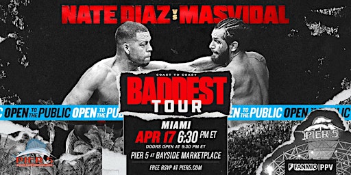 Imagem principal do evento Nate Diaz vs Masvidal | Coast to Coast, BADDEST TOUR