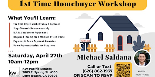 Primaire afbeelding van 1st Time Home Buyer Workshop- Long Beach