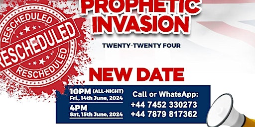 Primaire afbeelding van EWUSIE BROOKMAN MINISTRIES PRESENTS UK PROPHETIC INVASION 2024