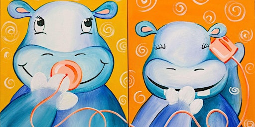 Primaire afbeelding van Mommy and Me Hippo  - Paint and Sip by Classpop!™