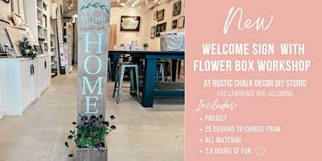 Welcome Sign with Flower Pot Painting Workshop