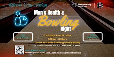 Primaire afbeelding van Men's Health and Bowling Night