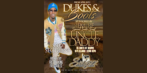 Swigzz Lounge - Dukes & Boots with Special Guest Uncle Daddy primary image