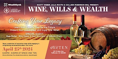 Image principale de Wine, Wills, and Wealth at space oneTEN