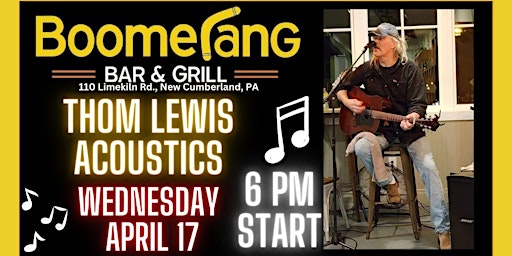 Image principale de Live Music: Thom Lewis Acoustics @ Boomerang Bar