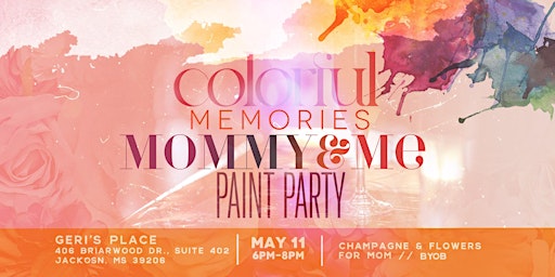 Imagem principal do evento "Colorful Memories" Mommy and Me Paint and Sip