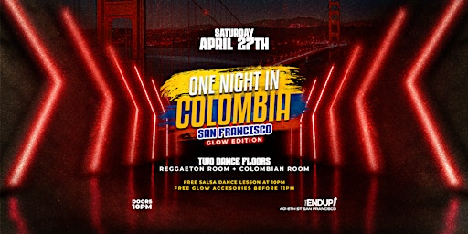 Primaire afbeelding van "ONE NIGHT IN COLOMBIA" TWO LATIN DANCE ROOMS | SAN FRANCISCO