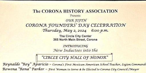 CORONA FOUNDERS DAY CELEBRATION primary image