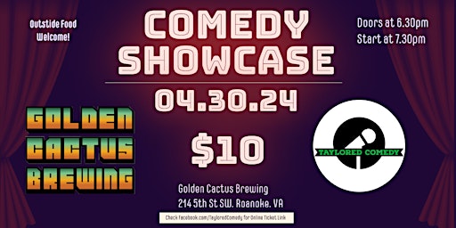 Primaire afbeelding van April Comedy Showcase at Golden Cactus Brewing