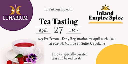Imagem principal do evento Tea Tasting with Inland Empire Spice at Lunarium